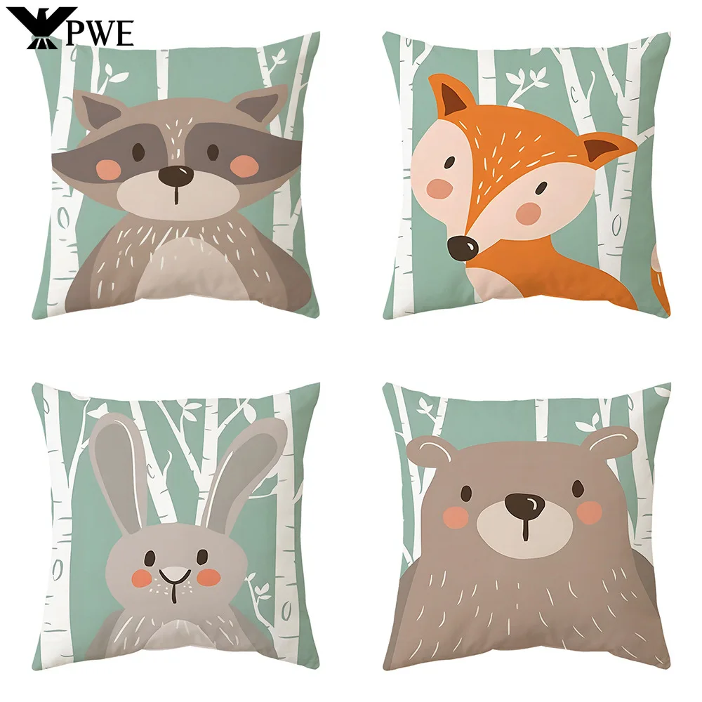 Forest Animals Sofa Cushion Cover Cute Cartoon Fox Rabbit Decorative Cushion Cover Raccoon Natural Design Pillow Case
Forest Animals Sofa Cushion Cover Cute Cartoon Fox Rabbit Decorative Cushion Cover Raccoon Natural Design Pillow Case