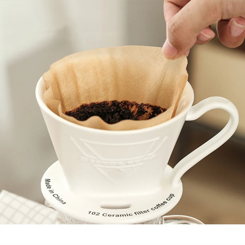 

100 Pcs/Bag Wooden Original Hand Drip Paper Coffee Filter Espresso Coffee Filter Packs Tea Bag Strainer Green Tea Infuser