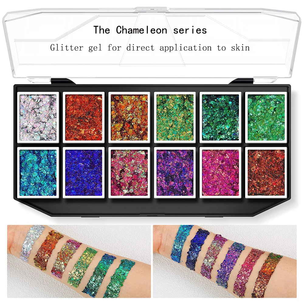 

Glitter Gel Palette Hot sell Body Art Face Painting Non-Toxic Safe Special Effects Stage Glitter Gel Carnival Festival Makeup