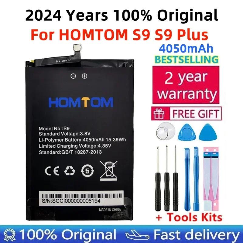 

100% New Original Homtom S9 Plus Battery 4050mAh For HOMTOM S9 S9 Plus Smart Phone Batteries Bateria +Free Tools