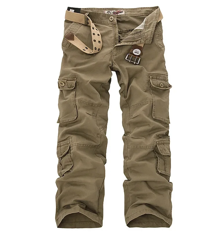 

Men's Overalls Army Cargo Pants Straight Multi-pockets Baggy Long Trousers Casual Streetwer tactical Pants Men Pantalon Homme 46