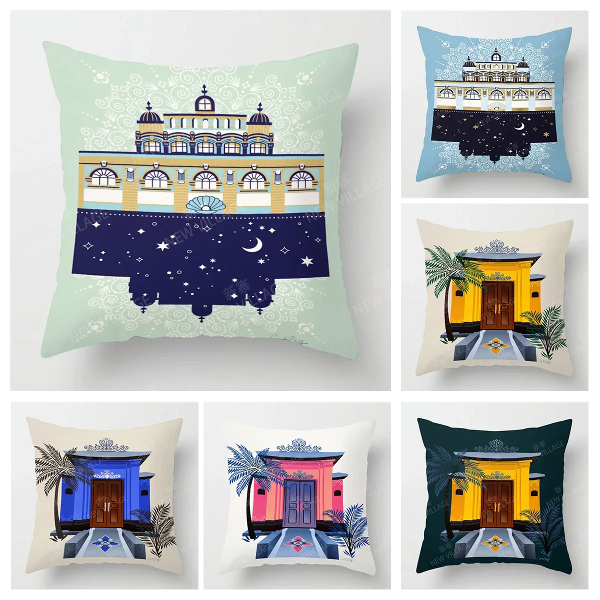 Modern Decorative Cushion for Home Multi colored houses and castles Living Room Decor Throw Pillow Cover 45*45 40x40cm 60x60cm
Modern Decorative Cushion for Home Multi colored houses and castles Living Room Decor Throw Pillow Cover 45*45 40x40cm 60x60cm