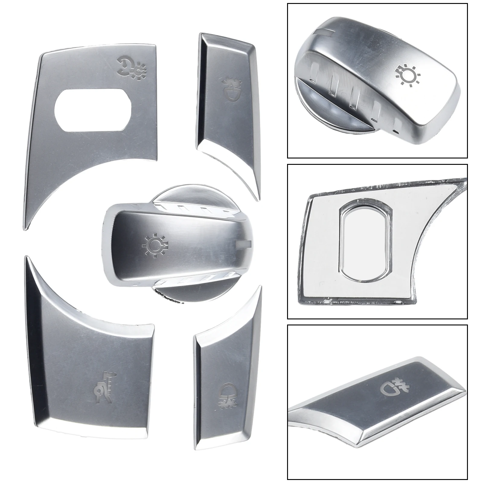5pcs/set New Silver Car Headlight Switch Button Cover Sticker ABS For BMW E70 X6 E71 2008-2013 Automotive Interior Stickers
5pcs/set New Silver Car Headlight Switch Button Cover Sticker ABS For BMW E70 X6 E71 2008-2013 Automotive Interior Stickers