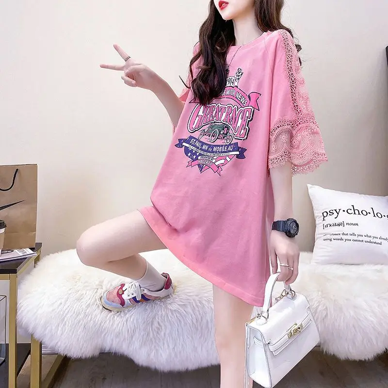 Fashion Summer T-Shirt Girl Hip Hop Blouse Tops Summer Print Tees Fashion Oversized Dress Shirt Streetwear Female
Fashion Summer T-Shirt Girl Hip Hop Blouse Tops Summer Print Tees Fashion Oversized Dress Shirt Streetwear Female