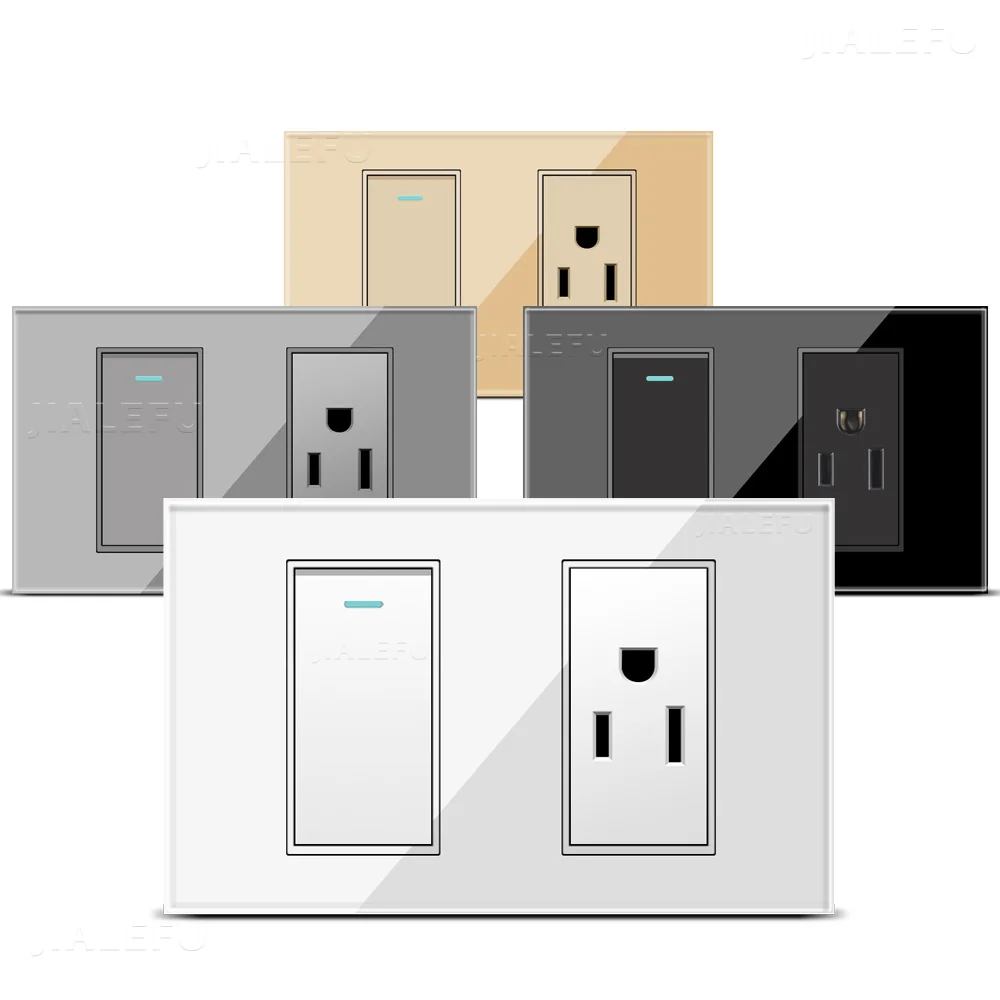 Tempered Glass American Standard Socket Two-panel Blank Switch Socket White, Gray, Black, Gold Four Colors Available
Tempered Glass American Standard Socket Two-panel Blank Switch Socket White, Gray, Black, Gold Four Colors Available