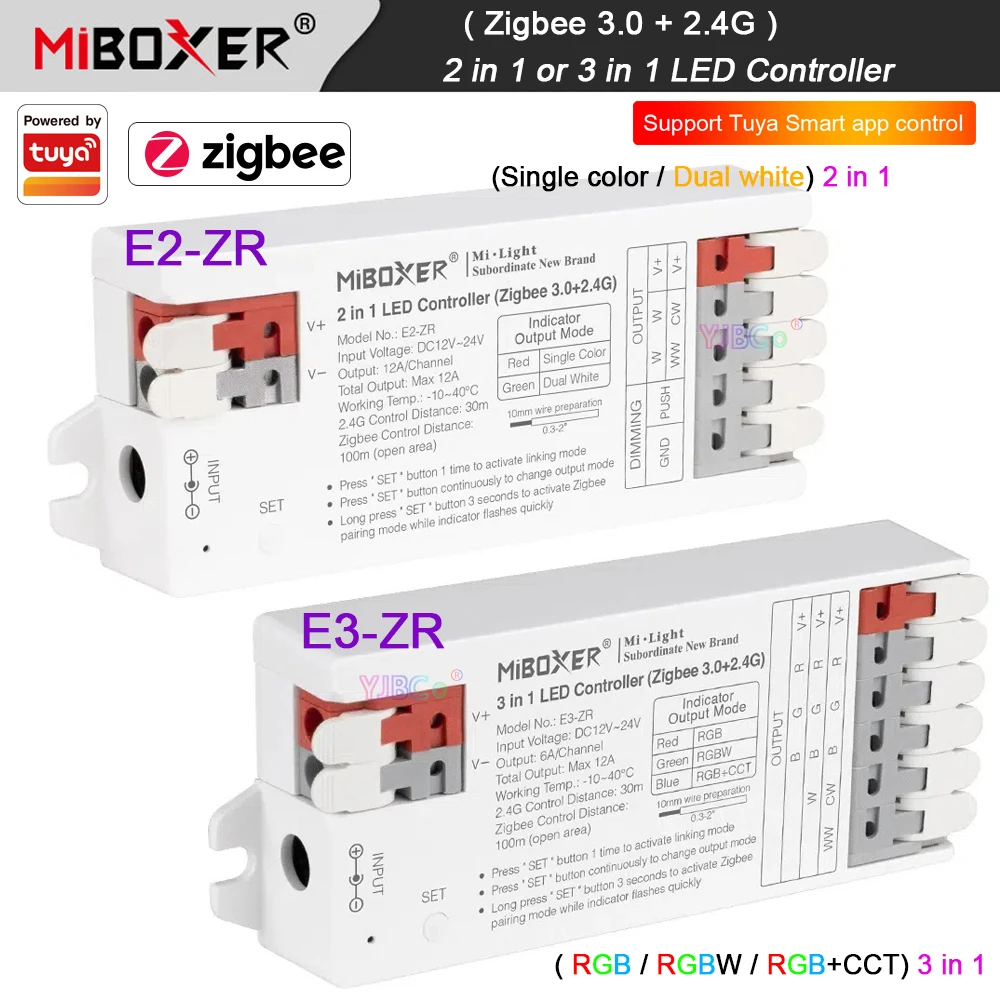 Miboxer Zigbee 3.0+2.4G Remote Single color/Dual white 2 in 1 LED Strip lamp Controller RGB/RGBW/RGBCCT 3 in 1 Light tape Dimmer
Miboxer Zigbee 3.0+2.4G Remote Single color/Dual white 2 in 1 LED Strip lamp Controller RGB/RGBW/RGBCCT 3 in 1 Light tape Dimmer