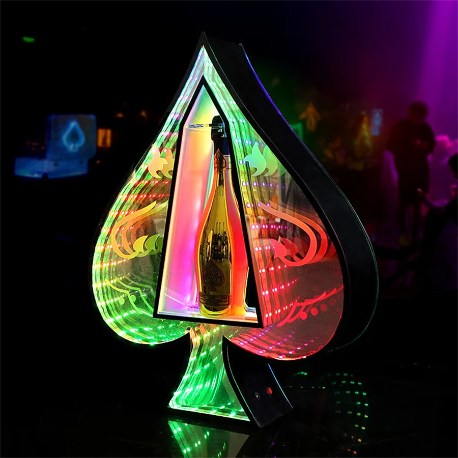 3D Infinity Mirror Tunnel LED Ace of Spade Bottle Presenter Acrylic Champagne Wine Glorifier LED Illuminated Bottle Glorifier
3D Infinity Mirror Tunnel LED Ace of Spade Bottle Presenter Acrylic Champagne Wine Glorifier LED Illuminated Bottle Glorifier