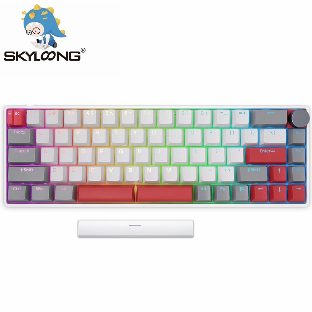 

SKYLOONG Mechanical Keyboard GK61 SK61 Upgrade GK6+ 68 Keys Hot Swappable Gamer RGB Backlit Music Mini Portable Gaming Keyboards