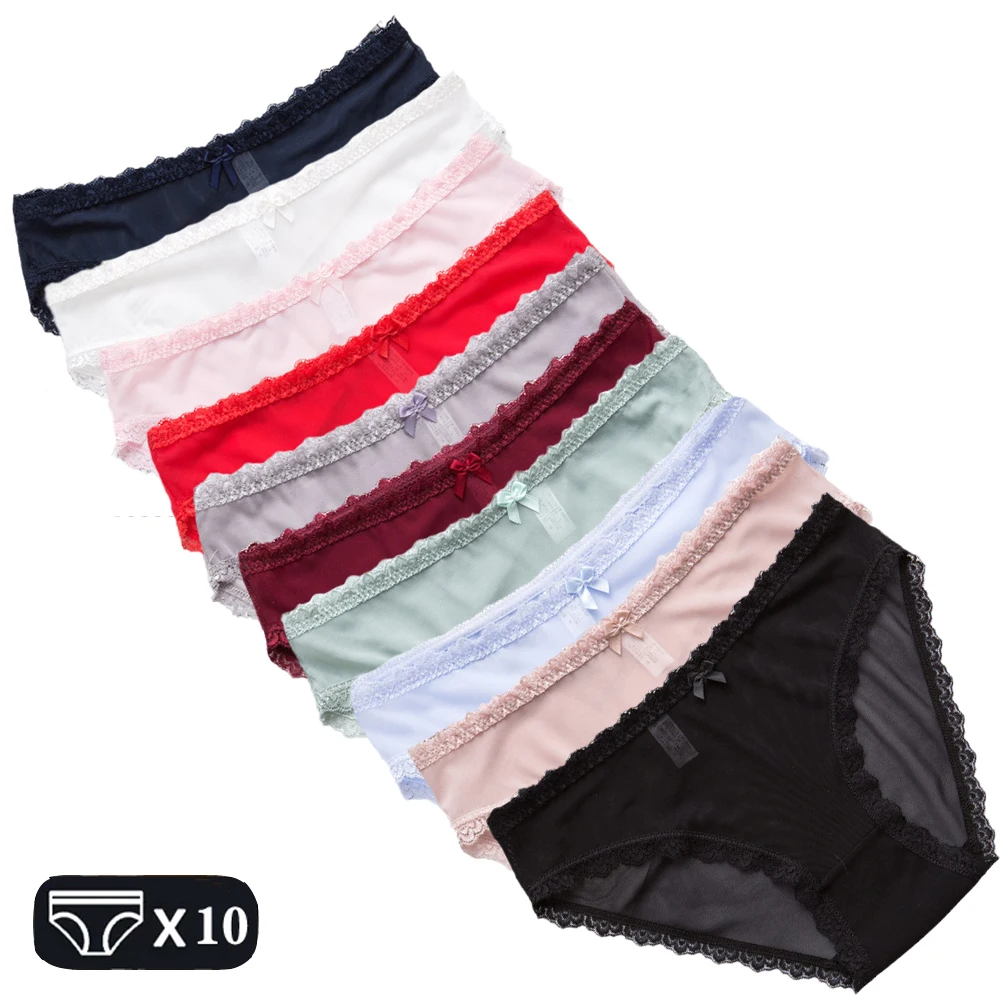 10Pcs Summer Women Sexy Lace Panties Female Underpants Solid Color Panty Intimates Uderwear Women Low-Rise Lingerie
10Pcs Summer Women Sexy Lace Panties Female Underpants Solid Color Panty Intimates Uderwear Women Low-Rise Lingerie