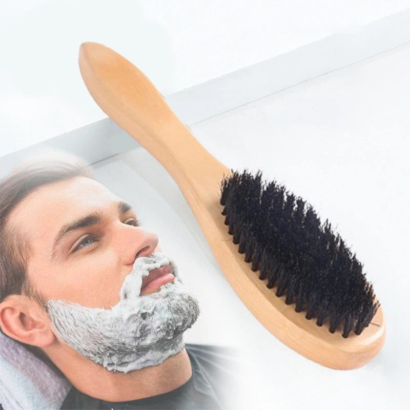 

Barber Wood Handle Hairdressing Soft Hair Cleaning Brush Retro Neck Duster Broken Remove Comb Hair Styling Salon Tools