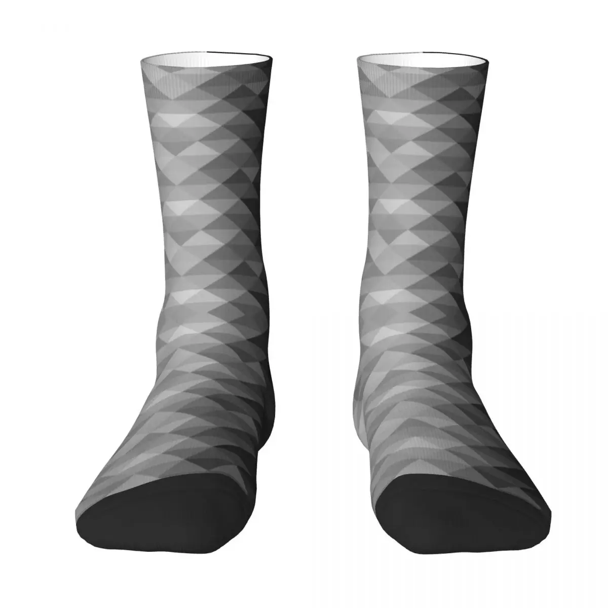 

R92 Stocking Grayscale Triangle Geometric Squares Pattern The Best Buy Funny Novelty Graphic Rucksack Compression Socks