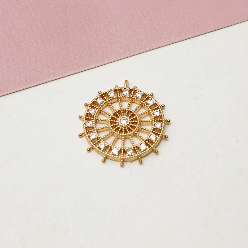 Color Retention Real Gold Plated Copper 20*21MM Zircon Round Pendant Charms DIY Findings Jewelry Making Accessories
Color Retention Real Gold Plated Copper 20*21MM Zircon Round Pendant Charms DIY Findings Jewelry Making Accessories
