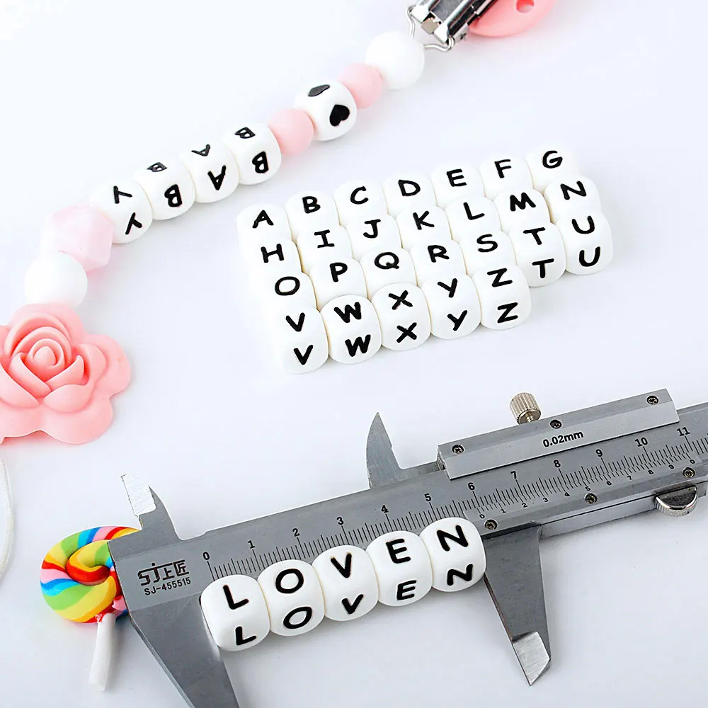 100/300/500pc 12mm Silicone Beads Baby Teether Milestone DIY Toys Teether Alphabet Letter For Personalized Name Pacifier Clip
100/300/500pc 12mm Silicone Beads Baby Teether Milestone DIY Toys Teether Alphabet Letter For Personalized Name Pacifier Clip