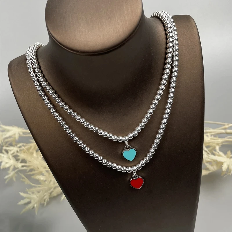1:1 S925 Sterling Silver Classic Simple 4MM Round Bead Mini Multi-Style Heart Pendant Necklace, Women's Holiday Gift
1:1 S925 Sterling Silver Classic Simple 4MM Round Bead Mini Multi-Style Heart Pendant Necklace, Women's Holiday Gift