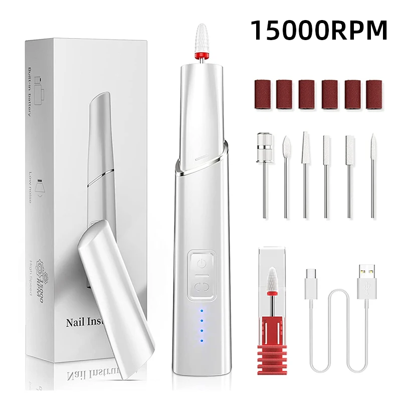 15000RPM Nail Drill Machine For Manicure USB Rechargeable Electric Nail Drill Milling Cutter Handle Electric Manicure Drill
15000RPM Nail Drill Machine For Manicure USB Rechargeable Electric Nail Drill Milling Cutter Handle Electric Manicure Drill