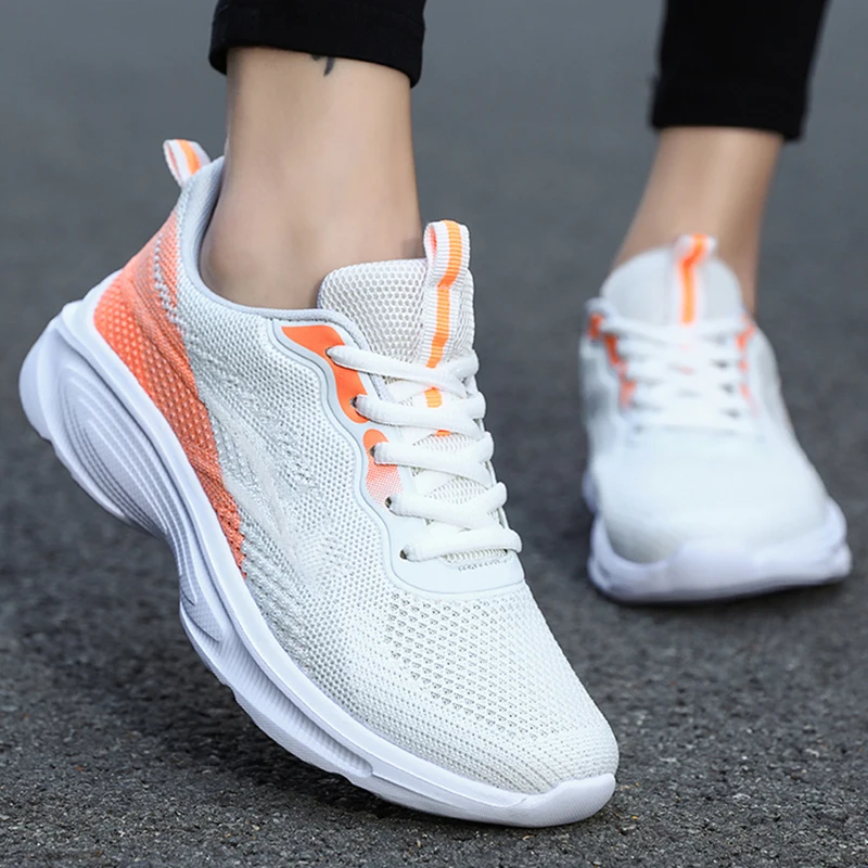 

Anti-slip Women's Vulcanized Shoes Breathable Women Flats Shoes Outdoor Flexible Female Running Shoes Lightweight Sneakers 2023