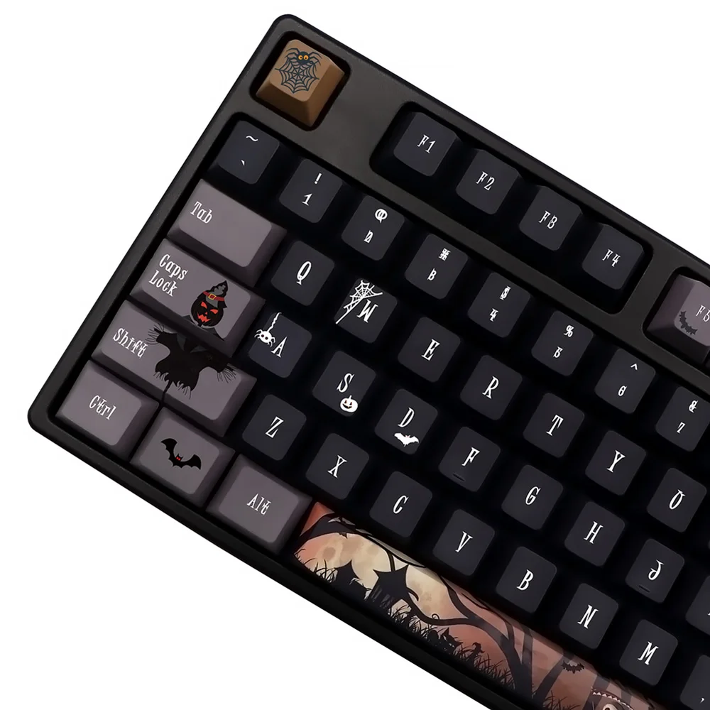 

Halloween Keycaps 136 Keys Cherry Profile PBT Dye Sublimation Mechanical Keyboard Keycap MX Switch with 1.75U Shift ISO Enter