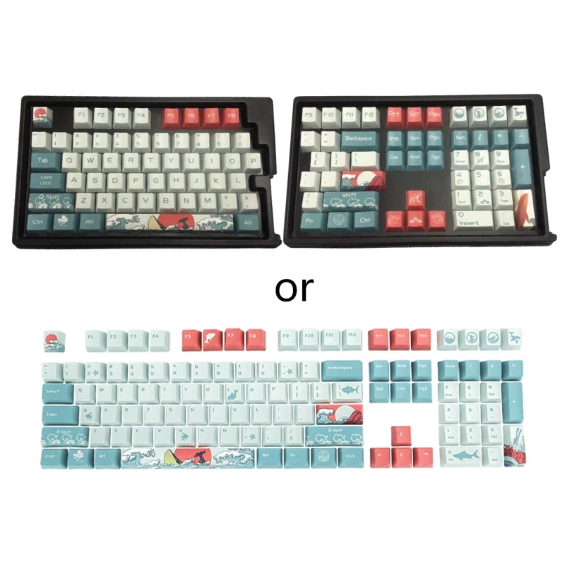 Механическая клавиатура 108 для клавиш PBT Keycap Sea Coral Ukiyo-e Double-shot Dye Sub Keycaps для GH60 GK61 GK64 Keys
Механическая клавиатура 108 для клавиш PBT Keycap Sea Coral Ukiyo-e Double-shot Dye Sub Keycaps для GH60 GK61 GK64 Keys