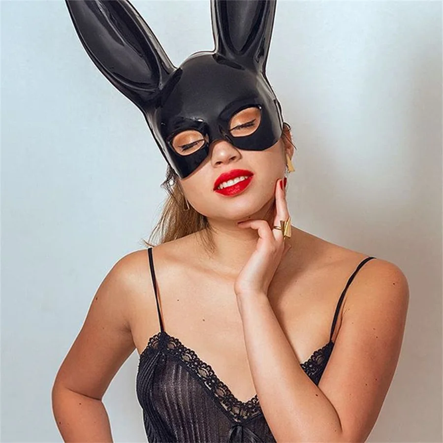 

Women Half Face Rabbit Mask Halloween Christmas Bunny Girl Sexy Cosplay Props Nightclub Bar Masquerade Party Rabbit Ears Masks