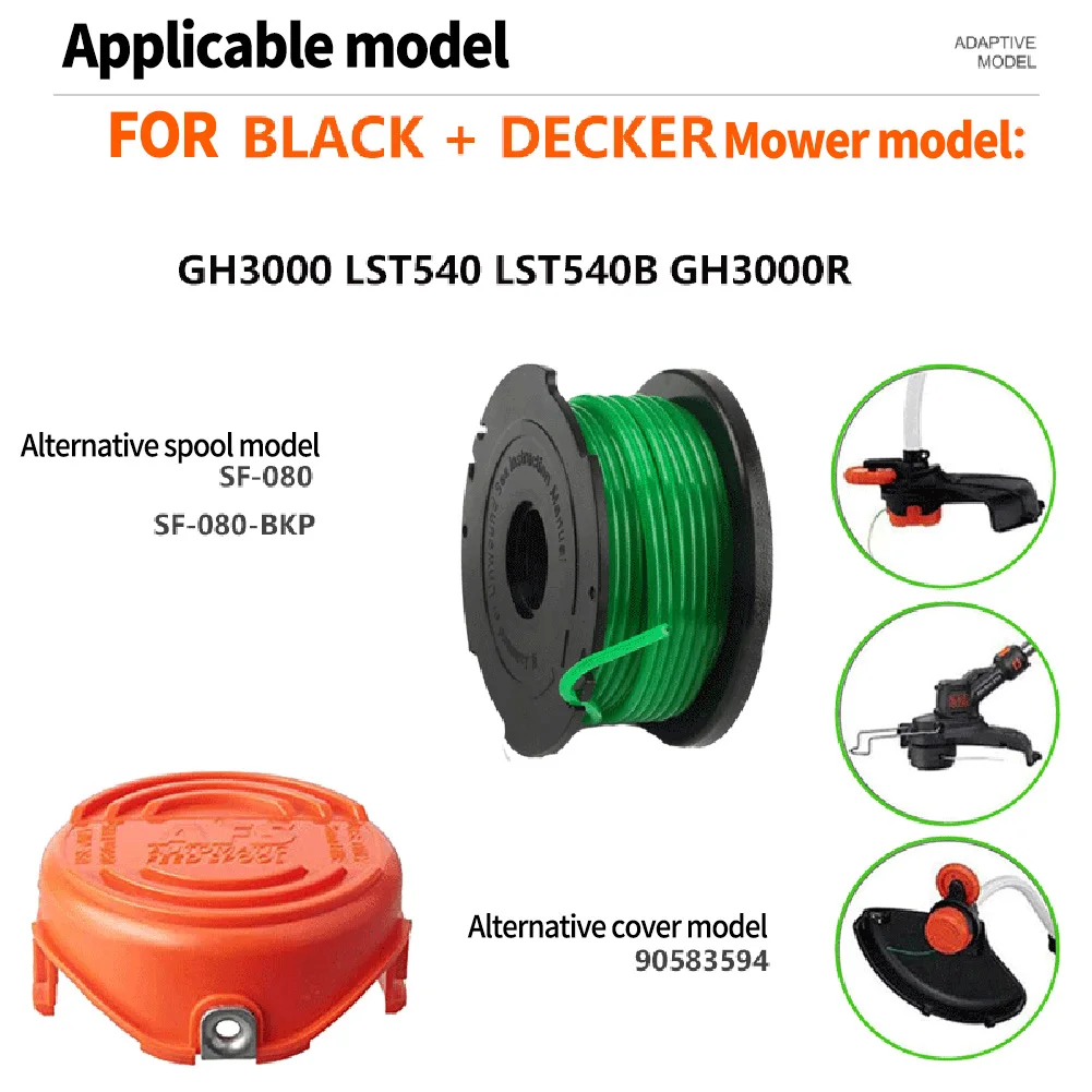 1Pc SF-080 Lawn Mower Replacement Spool Line W/cap String Trimmer Accessories Garden Tool For GH3000 Black Decker 7.5-Amp
1Pc SF-080 Lawn Mower Replacement Spool Line W/cap String Trimmer Accessories Garden Tool For GH3000 Black Decker 7.5-Amp