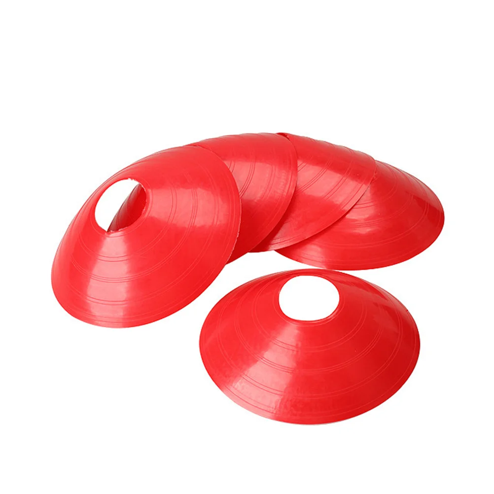 

20pcs Marker Discs Football Soccer Rugby Round Cones Sports Equipment for Fitness Training (Red)