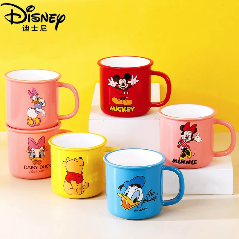 

Disney Kids Mug Cute Mickey Minnie Mouse Breakfast Cereal Cup with Milk Cartoon Donald Duck Daisy Winnie The Pooh Ceramic Cup