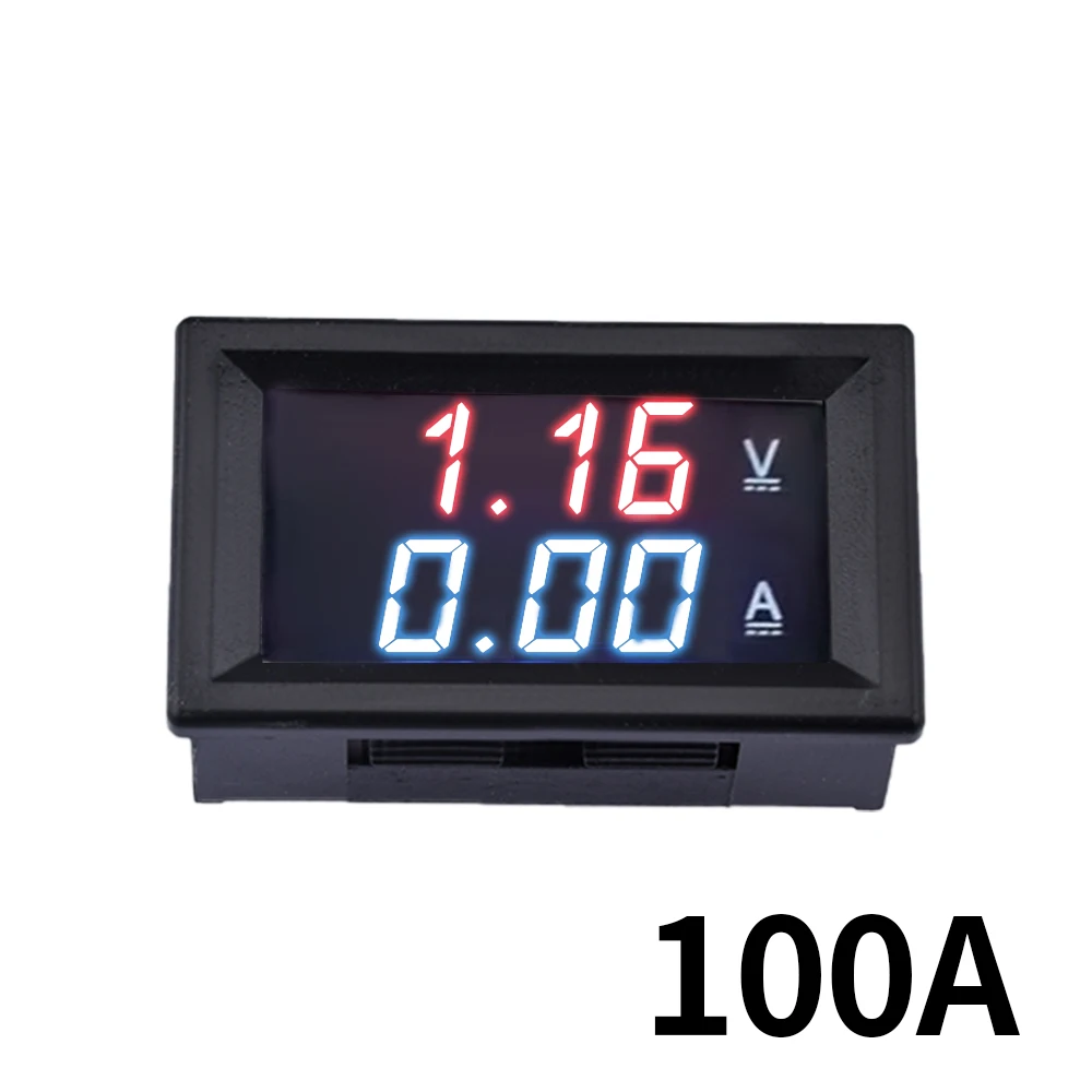 

Mini DC 100V Digital Car Voltmeter Ammeter 10A 50A 100A LED Display Panel Amp Volt Voltage Current Meter Tester Detector