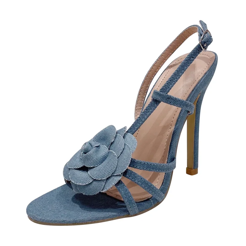 2024 Summer New European and American Fashion Flower Open Toe Thin High Heel Hollow Sandals Women's Denim Buckle Show Shoes
2024 Summer New European and American Fashion Flower Open Toe Thin High Heel Hollow Sandals Women's Denim Buckle Show Shoes