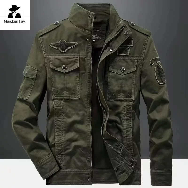 

2024 New Casual Army Military Jacket Men Plus Size M-6XL Jaqueta Masculina Air Force One Spring Autumn Cargo Mens Jackets Coat