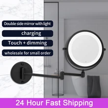Cosmetic Mirror with LED Lighting Bathroom Mirror Magnifying Mirror 1x/3x 5x Compartments 360°makeup mirror with USB Cable
Cosmetic Mirror with LED Lighting Bathroom Mirror Magnifying Mirror 1x/3x 5x Compartments 360°makeup mirror with USB Cable