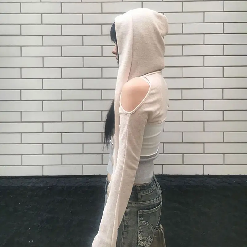 2023 Long Sleeve Solid Hooded T-shirts Off Shoulder Sexy Harajuku Tshirts Women Y2k Aesthetic Grunge Streetwear Cropped Top Coat
2023 Long Sleeve Solid Hooded T-shirts Off Shoulder Sexy Harajuku Tshirts Women Y2k Aesthetic Grunge Streetwear Cropped Top Coat