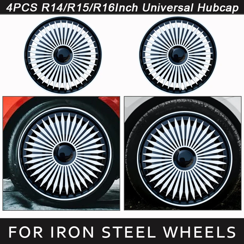 

4PCS R14 R15 R16 Inch Hubcap Universal Wheel Cover Replacement Hub Caps Wheel Rim Cover ABS Tire Accessories Snap On SUV Truck