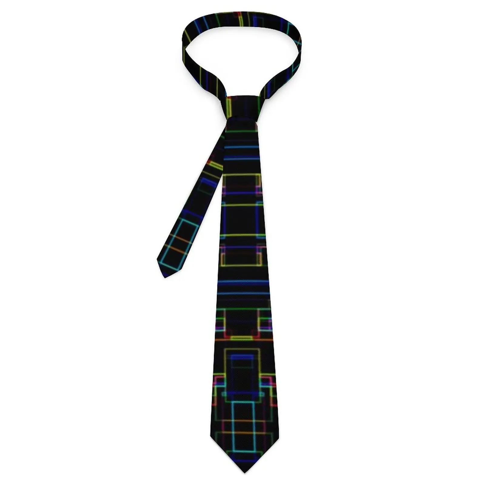 

Abstract Geometry Tie Multi-Color Line Print Daily Wear Party Neck Ties Men Retro Casual Necktie Accessories Quality Collar Tie