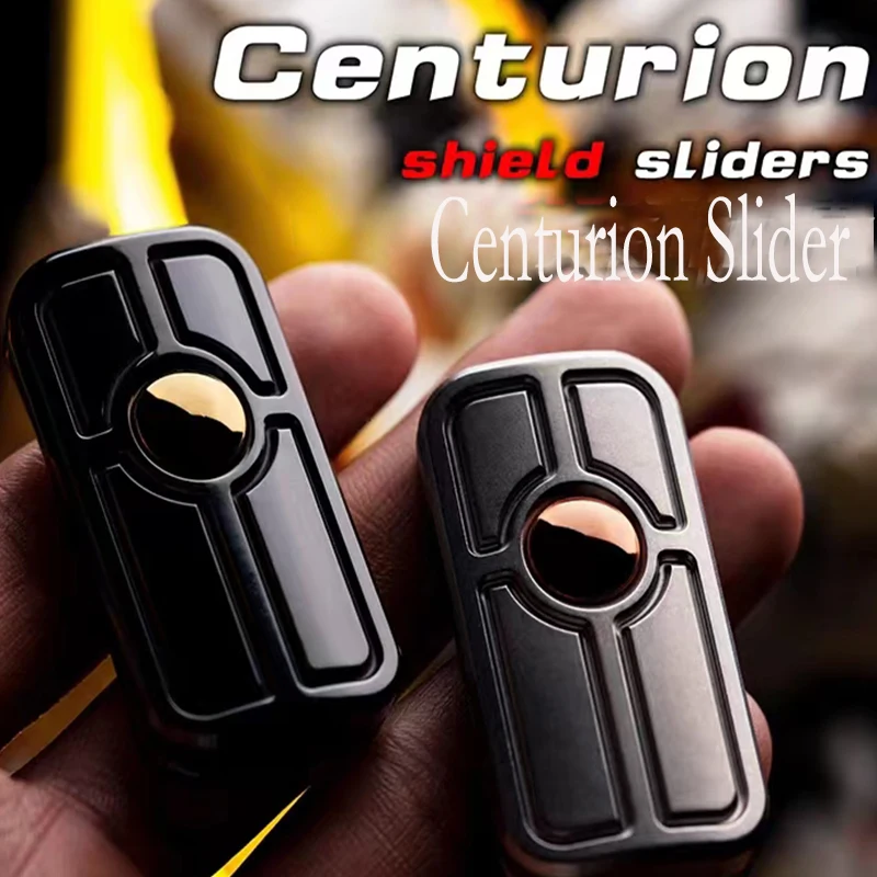 

WANWU EDC Fidget Slider Centurion Shield Sliders Hand Spinner Cool Gadgets Metal Push Slider EDC Toy Fidget Slider Adults Gift