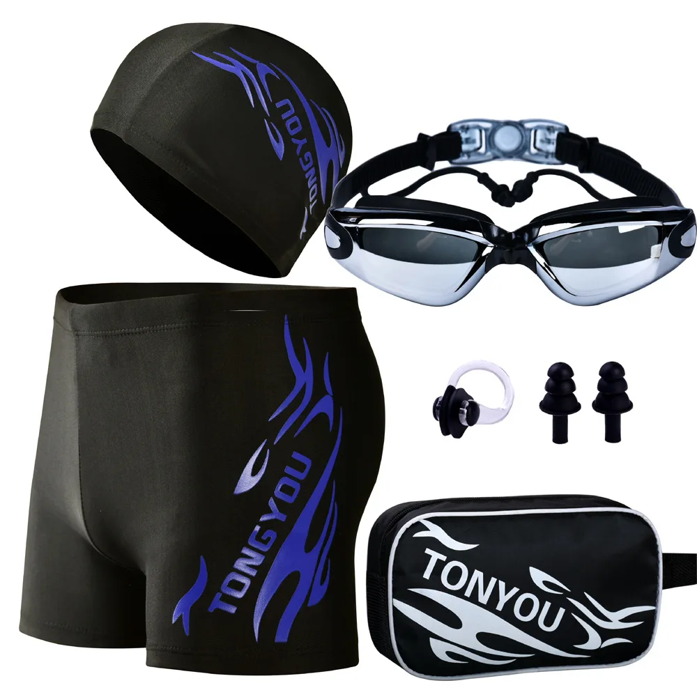 5 Pieces Men Goggles Swimming Cap Pants Outfit Trunks Male Boxer Hot Spring Big Yards Loose Bathing Suit Adult Mone Swimsuit 
5 Pieces Men Goggles Swimming Cap Pants Outfit Trunks Male Boxer Hot Spring Big Yards Loose Bathing Suit Adult Mone Swimsuit