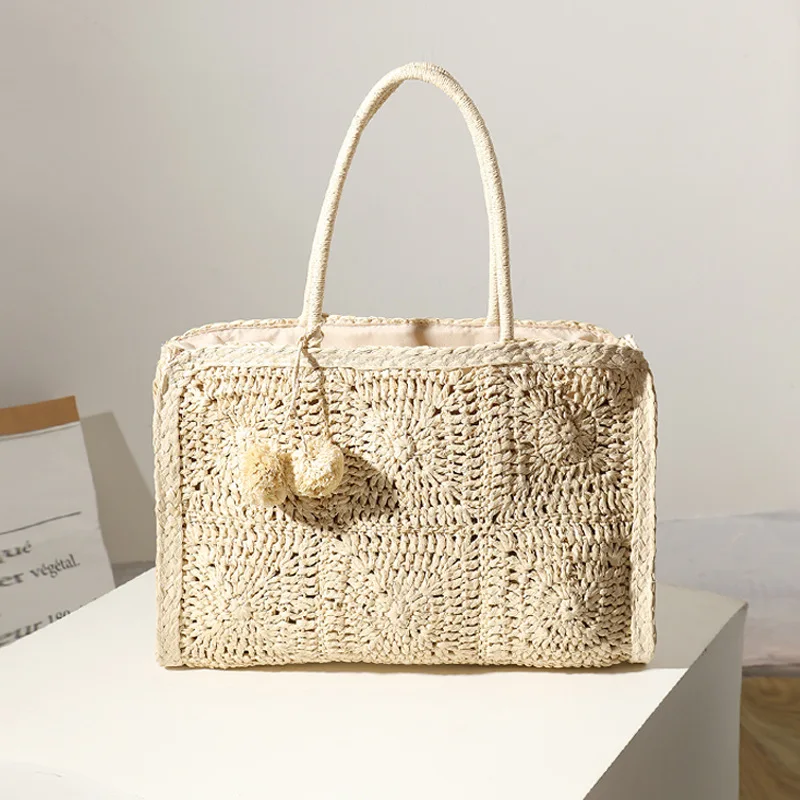 This year's new hollow grass woven large capacity woolen handmade woven casual one shoulder portable women's beach bags female
This year's new hollow grass woven large capacity woolen handmade woven casual one shoulder portable women's beach bags female