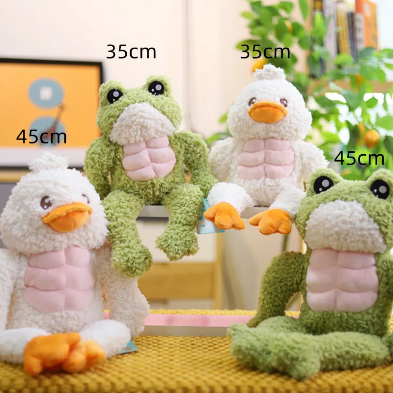 

35/45cm Cute Frog Plush Toy Soft Stuffed New Animal Muscle Frog Plushie Creative Doll Toys for Kid Girls Birthday Gifts Decord