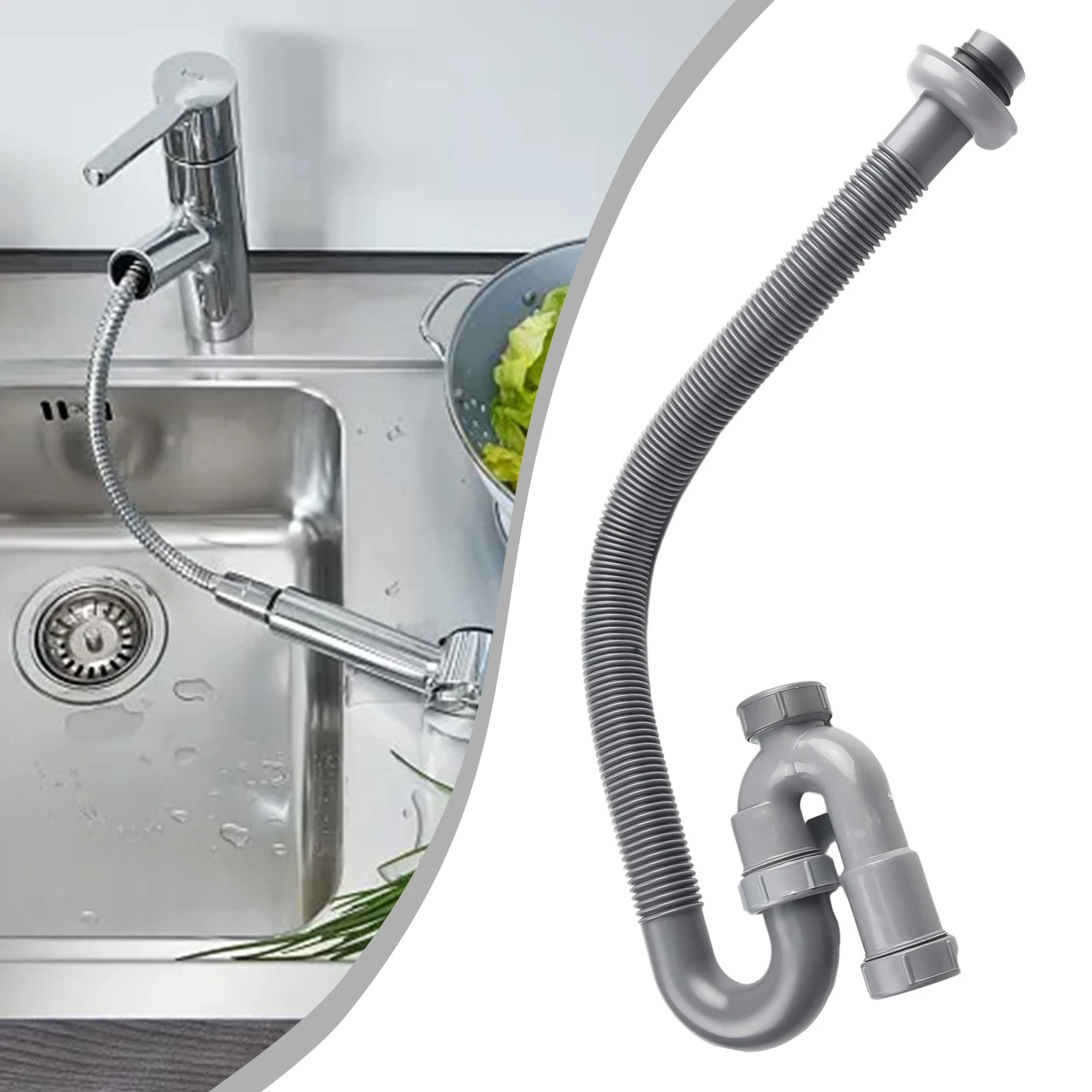 Flexible ==Drainage ==Pipe Universal Kitchen ==Sink ==Drain =Pipe Kit Durable Flexible Tubing U-shaped Drain Home Accessories
Flexible ==Drainage ==Pipe Universal Kitchen ==Sink ==Drain =Pipe Kit Durable Flexible Tubing U-shaped Drain Home Accessories