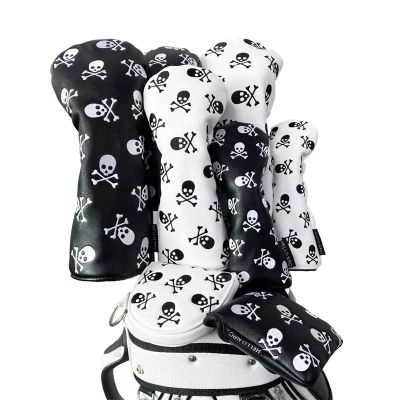 

Small Skull and Cross Bone Golf Club Cover for #1 #3 #5 Wood Headcovers Driver Fairway UT Woods Head and Putter Headcover