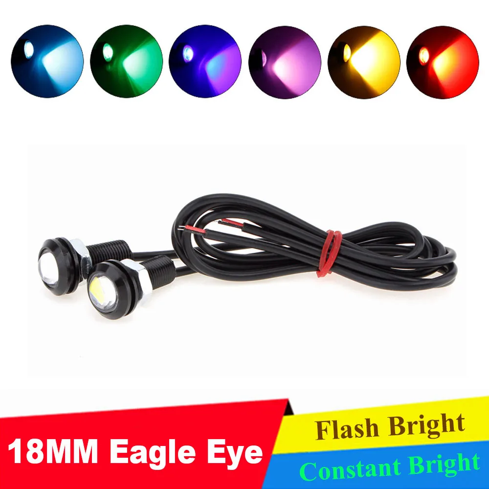 

2pcs 18mm Car LED Eagle Eye Flash Constant Bright DRL LED Daytime Running Light Backup Reversing Parking Signal Automobiles Lamp