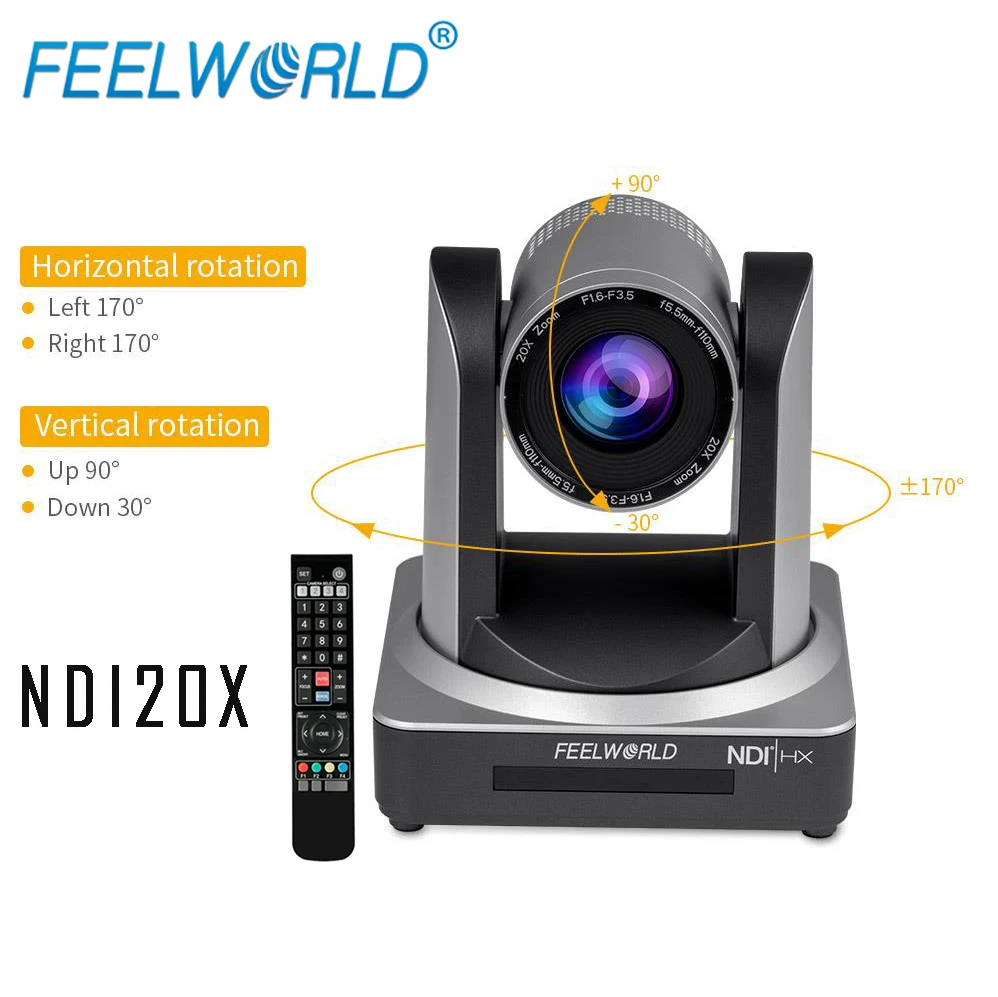 FEELWORLD NDI20X PTZ Video Conference Camera 20X Optical Zoom For Video Conference Broadcast Live Streaming Education Remote Ctr
FEELWORLD NDI20X PTZ Video Conference Camera 20X Optical Zoom For Video Conference Broadcast Live Streaming Education Remote Ctr