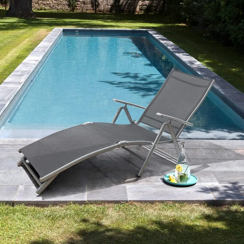 Vineego Patio Lounge Chairs Set of 2 Beach Adjustable Chaise Lounge Outdoor Pool Side Folding Recliners, Gray
Vineego Patio Lounge Chairs Set of 2 Beach Adjustable Chaise Lounge Outdoor Pool Side Folding Recliners, Gray