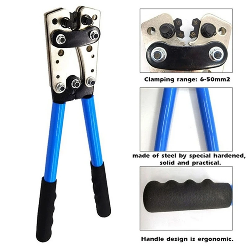 1Set HX-50B Wire Clamp Bare Terminal Clamp Includes 1 Wire Clamp And Complete Accessories Blue&Silver
1Set HX-50B Wire Clamp Bare Terminal Clamp Includes 1 Wire Clamp And Complete Accessories Blue&Silver
