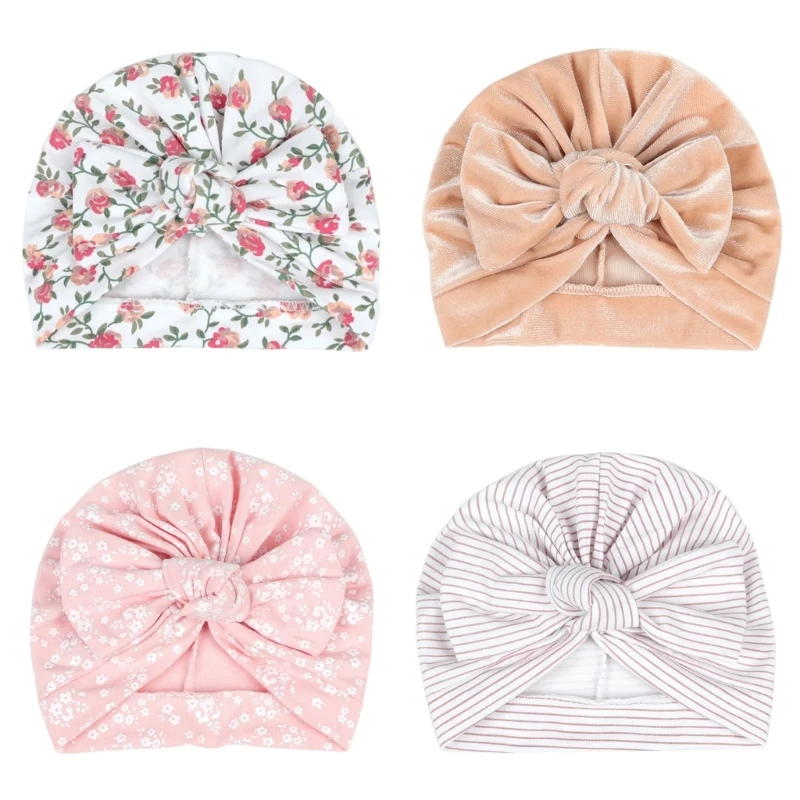 

1 Pack Breathable Soft Big Bow Turban Hats Beanie Headwraps for Girls Boys