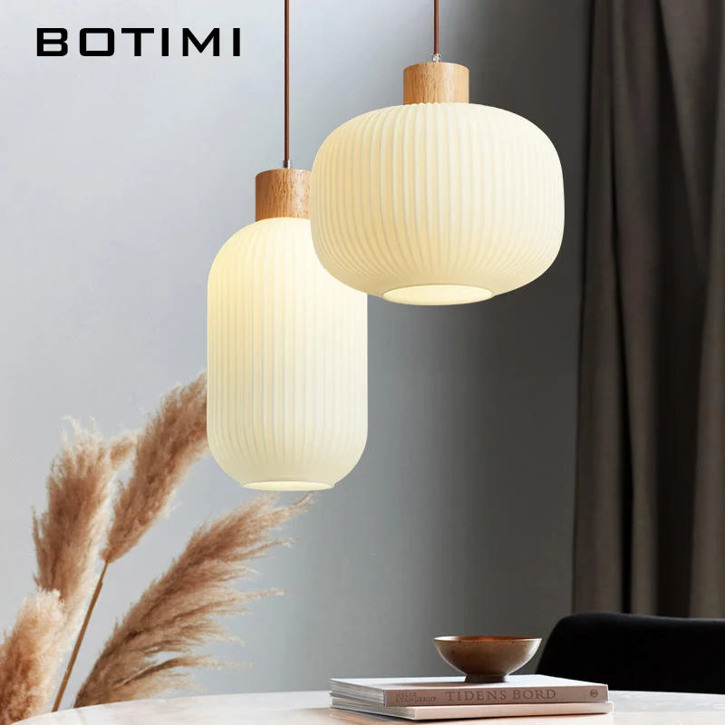 

BOTIMI Glass Pendant Light For Dining Nordic Style Wire Hanging Kitchen Lustre Kitchen Luminaire Island Suspension Lighting