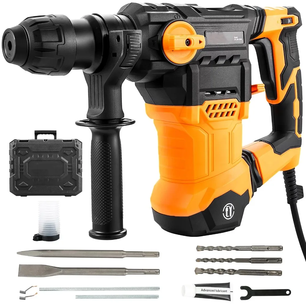 

1-1/4" SDS-Plus Rotary Hammer Drill, 13 Amp Corded Drills, Heavy Duty Chipping Hammers w/Vibration Control & Safety Clutch