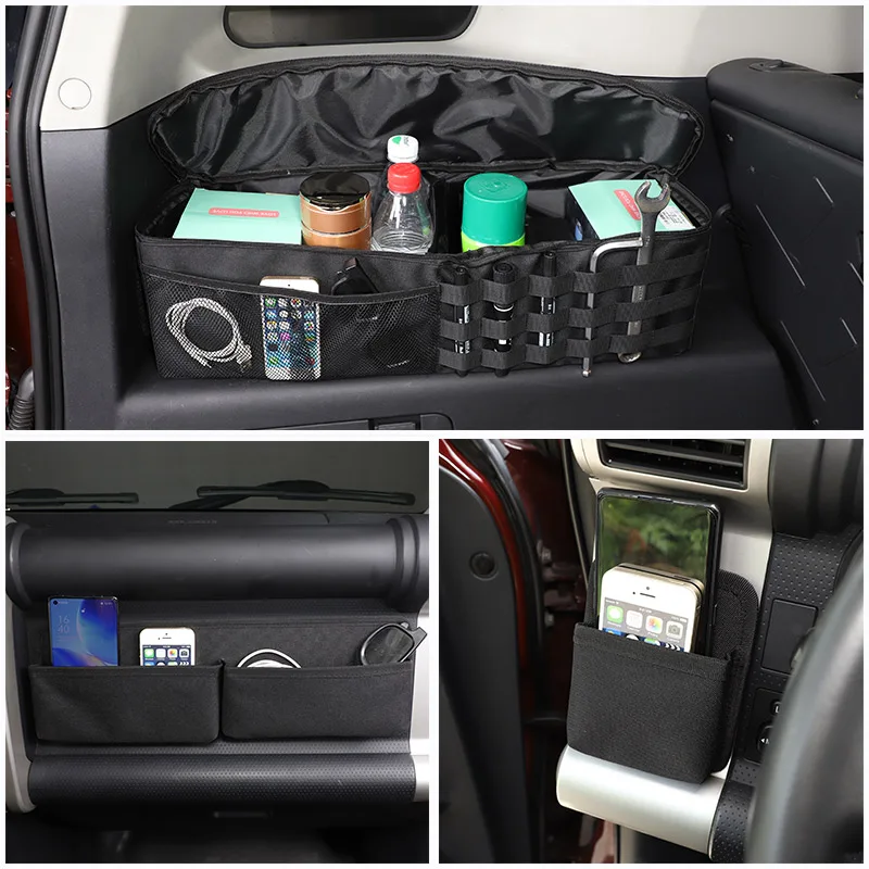

For Toyota FJ Cruiser 07-21 Oxford cloth Car Trunk Side Storage Box Front Co-Pilot Storage Bag Organizer Pocket Car Accessories