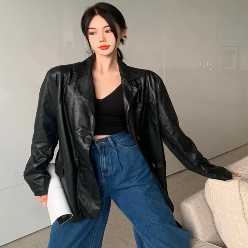 2023 New Jacket Korean Version Loose Casual Black Suit Leather Cardigan Fashion Versatile Thin Free Shipping
2023 New Jacket Korean Version Loose Casual Black Suit Leather Cardigan Fashion Versatile Thin Free Shipping