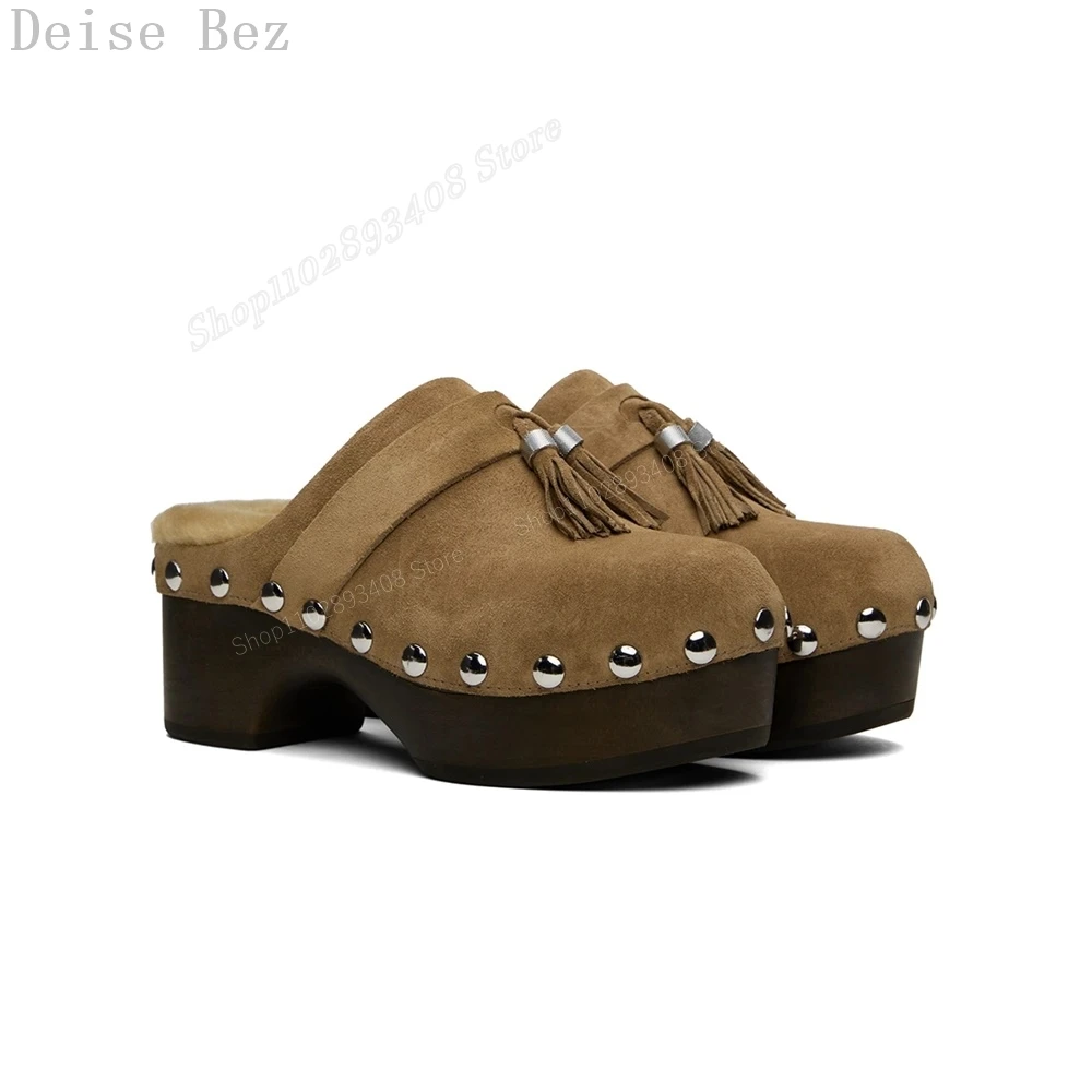 Khaki Tassel Decor Round Toe Men Slippers Metal Round Rivet New Design Slip on Suede Men Shoes 2023 Fashion Zapatillas Mujers
Khaki Tassel Decor Round Toe Men Slippers Metal Round Rivet New Design Slip on Suede Men Shoes 2023 Fashion Zapatillas Mujers