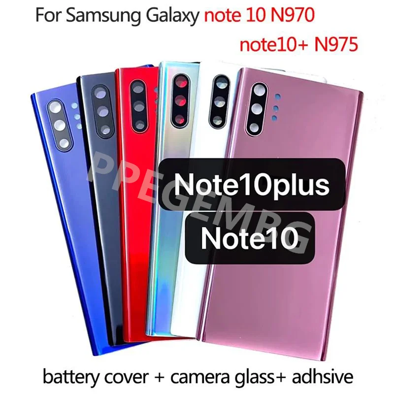 

New For Samsung Galaxy Note10 N970 Note 10 plus N975 Back Battery Cover Rear Door Housing Case Glass Panel Camera Lens Parts